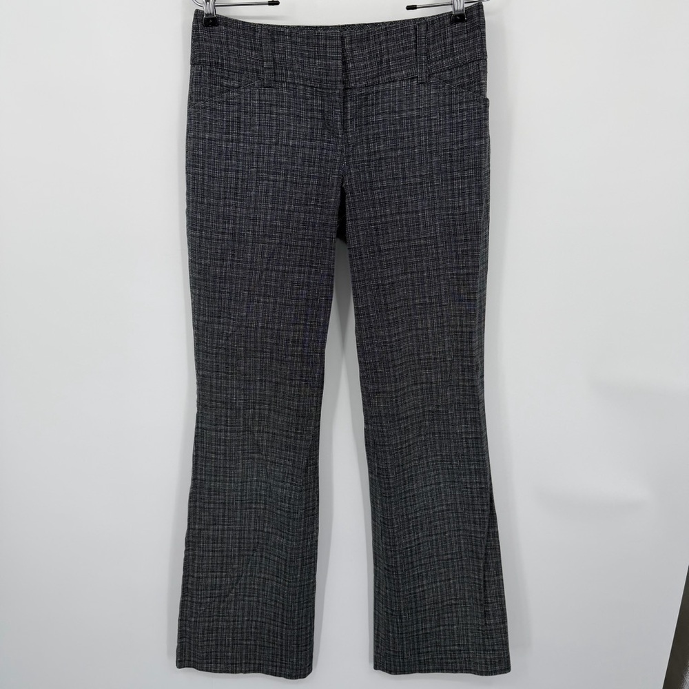 Y2K Express Editor Mid Rise Bootcut Black and White Plaid Trousers